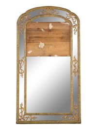 A Continental Neoclassical Painted and Parcel Gilt Mirror