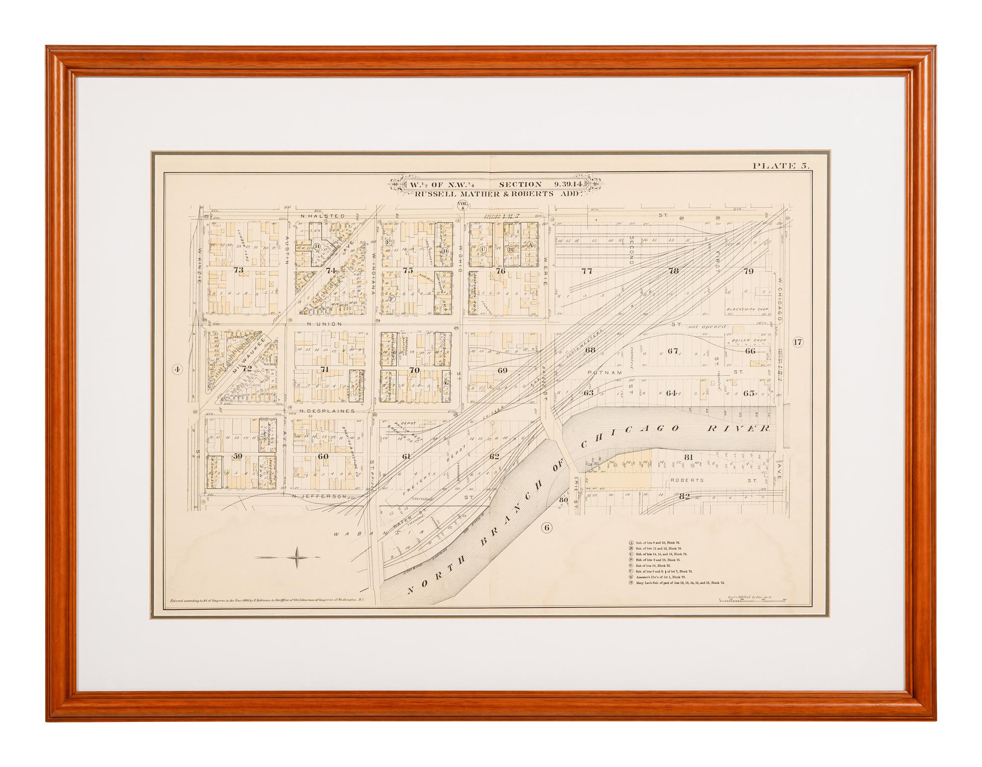 A group of 4 maps of Chicago, comprising:
