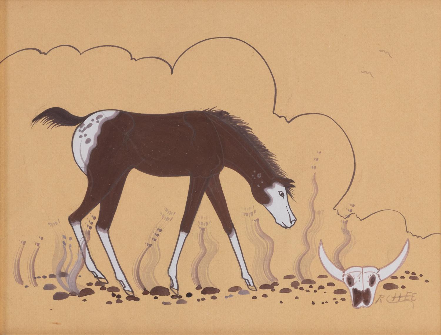 untitled, Horse and Buffalo Skull