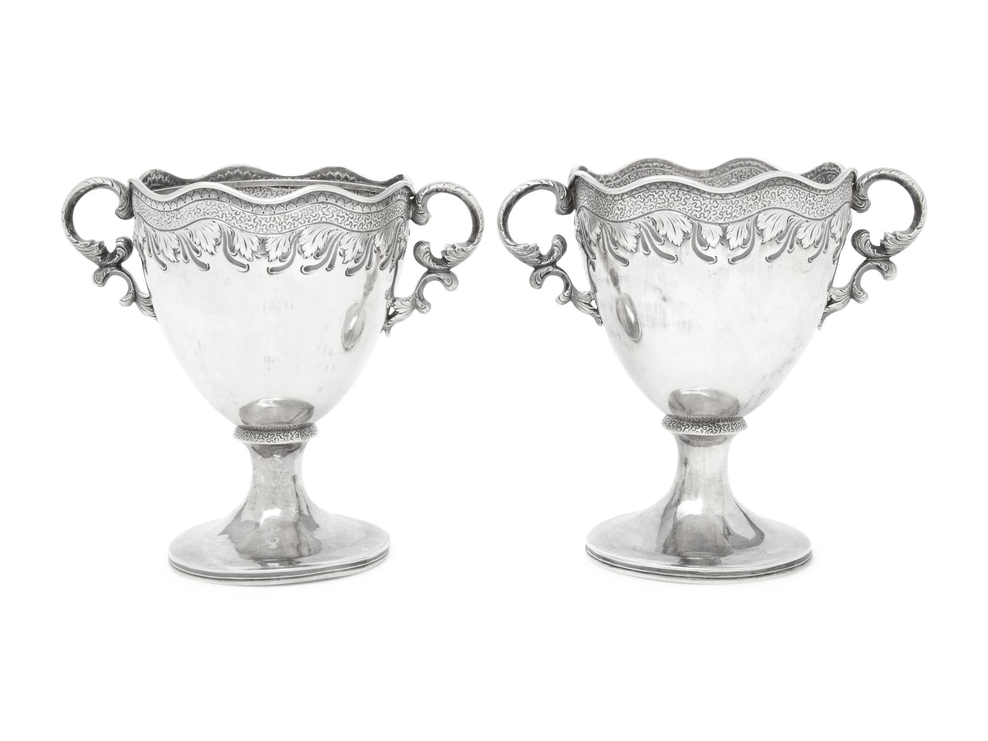 A Pair of S. Kirk Coin Silver Loving Cups
