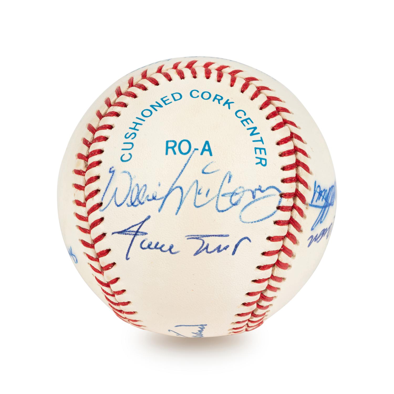 A 500 Home Run Club Signed Autograph Baseball Including Hank Aaron and Willie Mays (Six Signatures, Beckett Authentication Services BAS Certified),