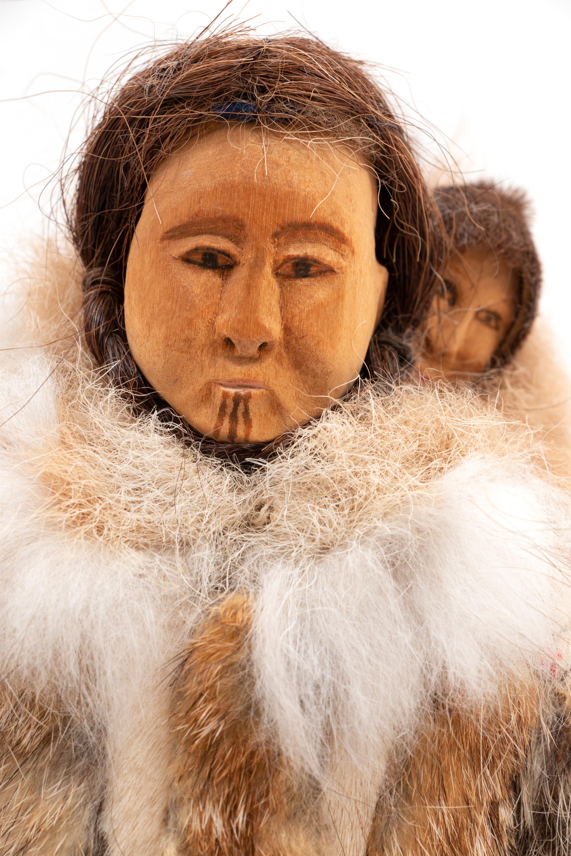 Iñupiat Carved Mother and Child Doll