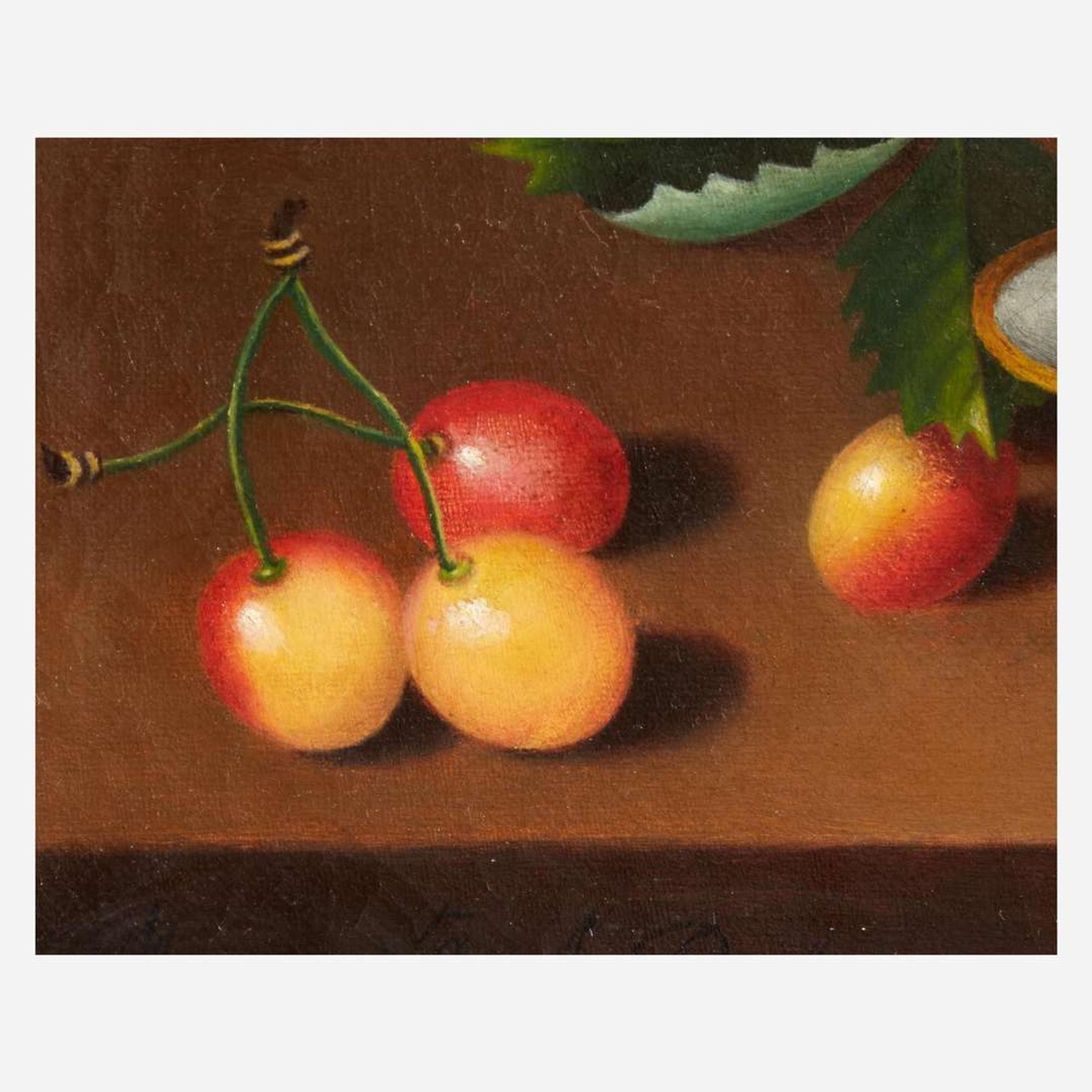 Margaretta Angelica Peale (American, 1795–1882) Still Life with Strawberries in a Plate with Cherries on Tabletop