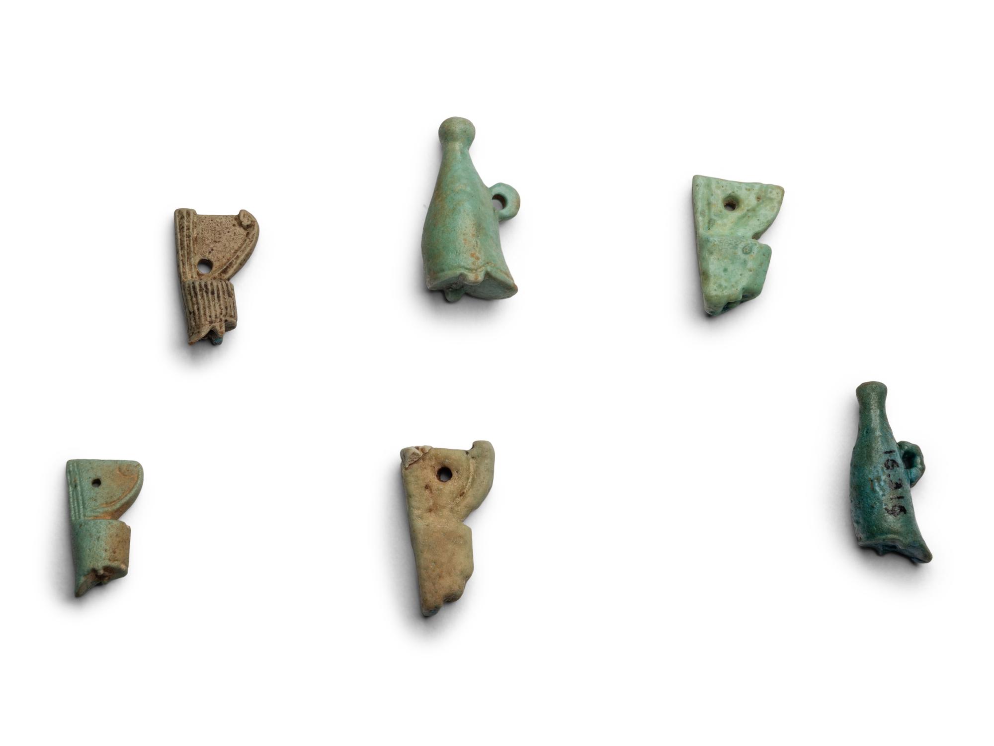 Six Egyptian Faience Crown Amulets