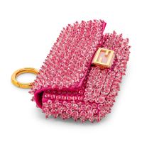 FENDI, BEADED PINK NANO BAGUETTE BAG