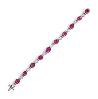 PINK TOURMALINE AND DIAMOND BRACELET