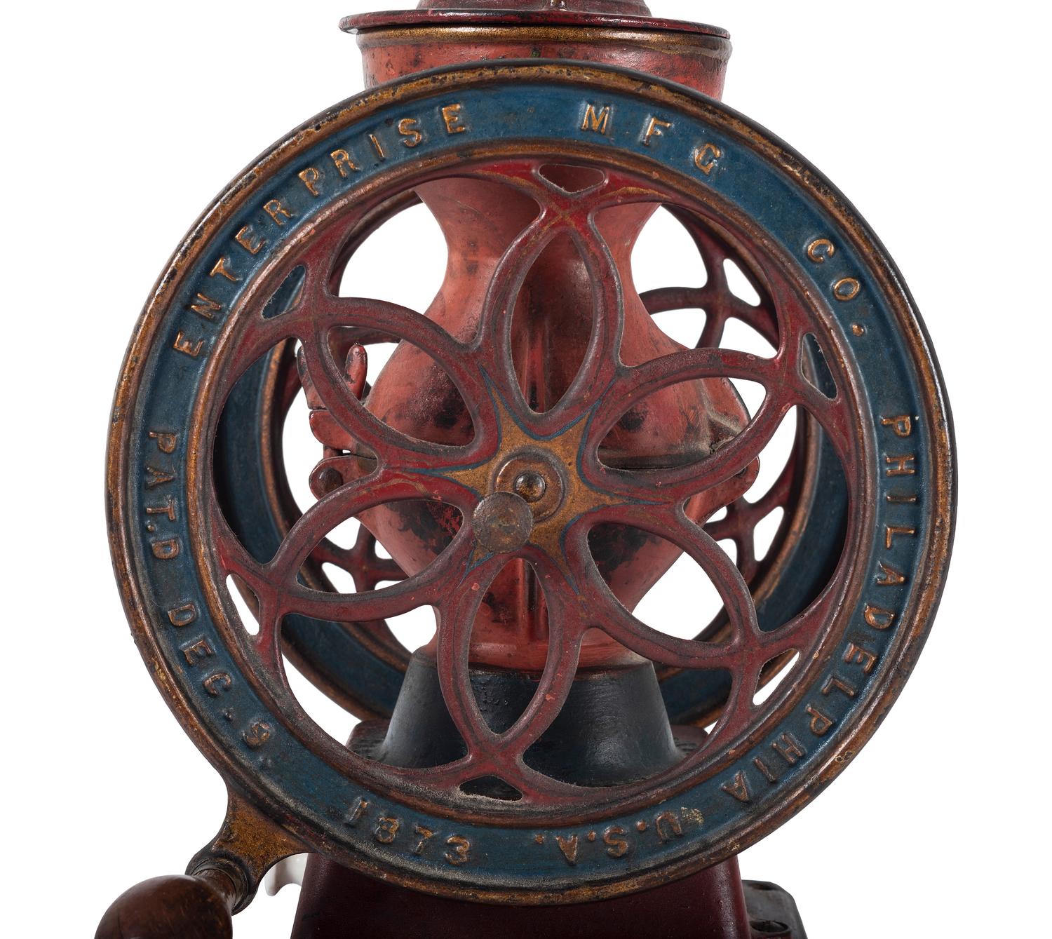 An Enterprise Painted Cast Iron Coffee Mill