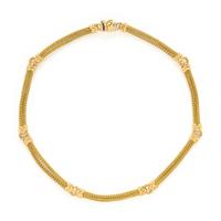 Gregg Ruth, Yellow Gold Mesh Station Necklace