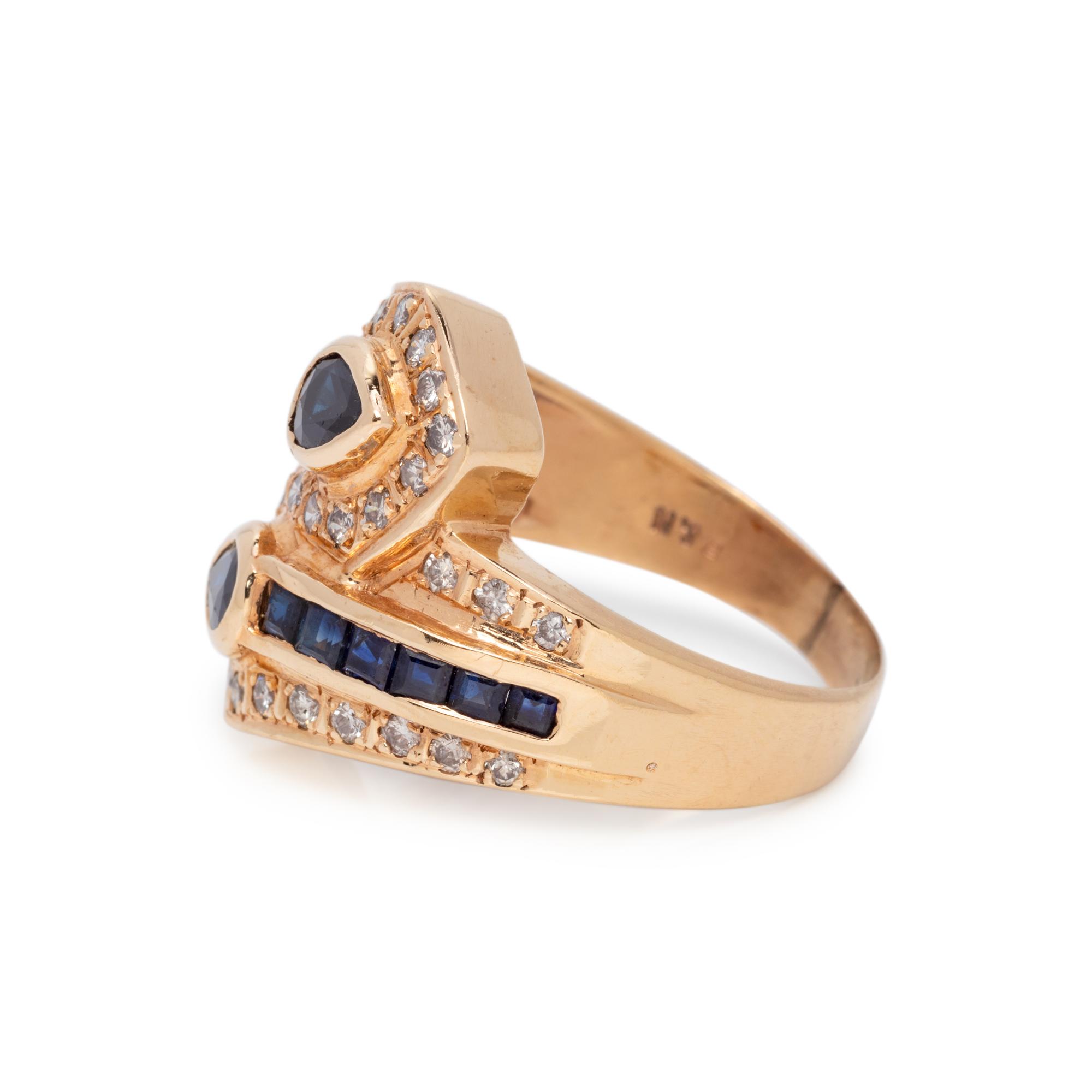 SYNTHETIC SAPPHIRE AND DIAMOND BYPASS RING