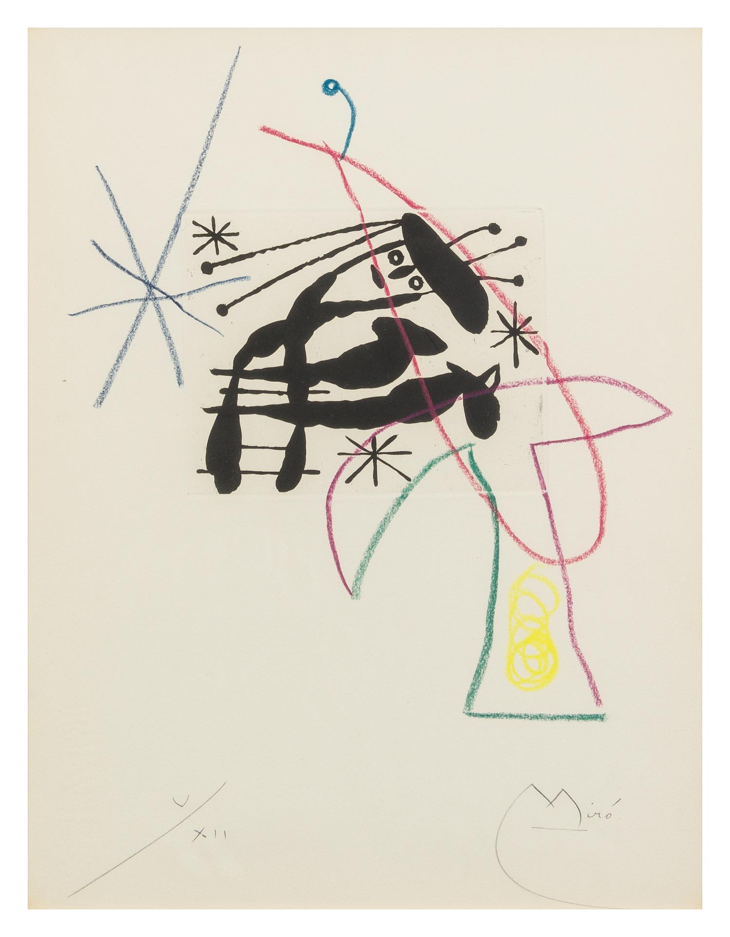 Joan Miro, (Spanish, 1893-1983), One plate, from: La Bague d'Aurore