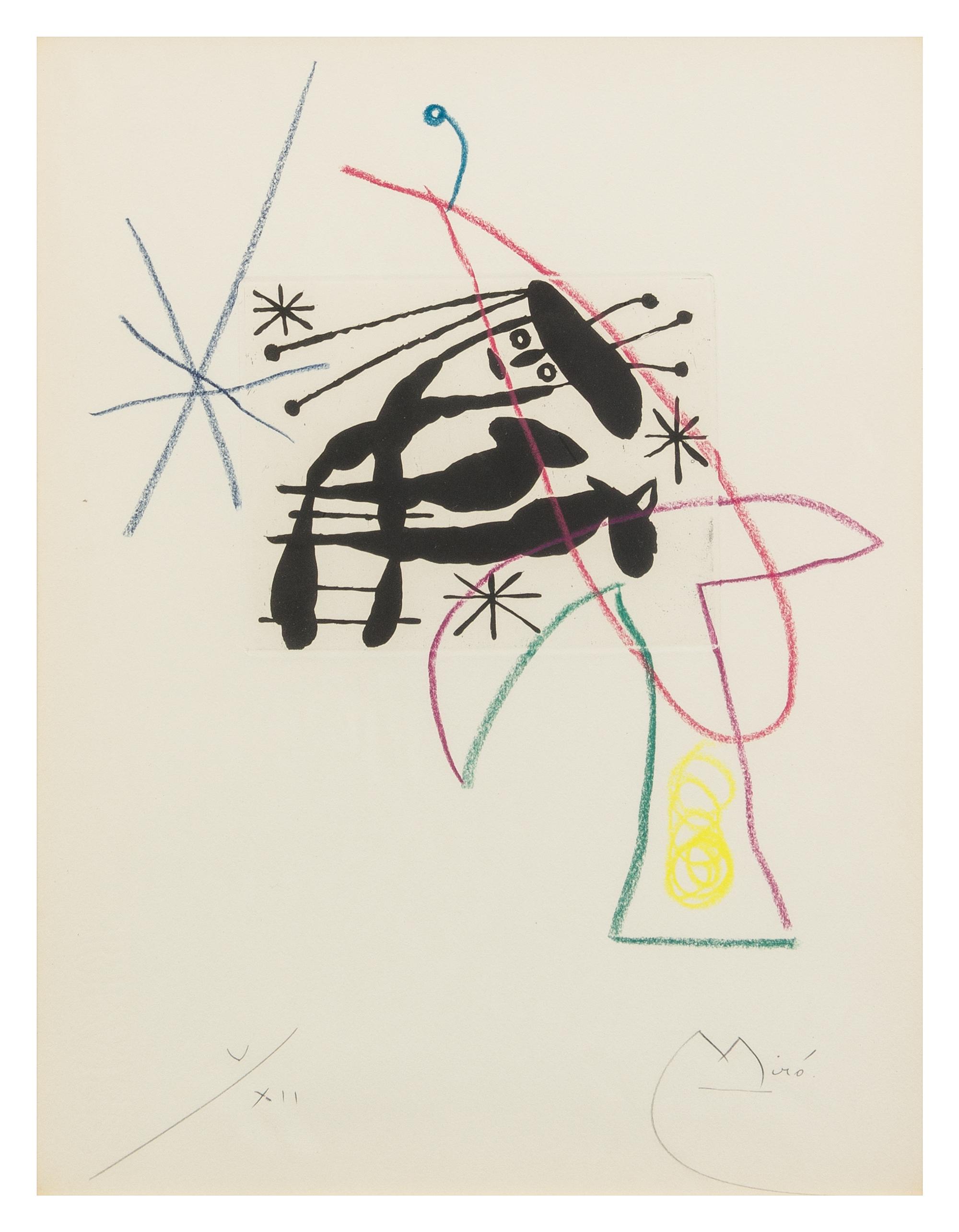 Joan Miro, (Spanish, 1893-1983), One plate, from: La Bague d'Aurore