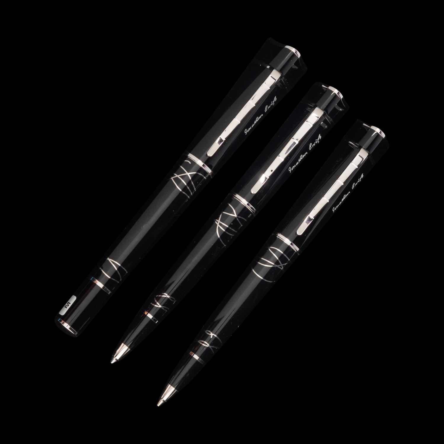 A Montblanc Limited Edition Jonathan Swift Fountain Pen, Rollerball and Mechanical Pencil Set