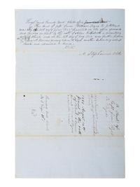 [SLAVERY & ABOLITION]. A record of transfer of an enslaved child named Charles, from William Byrd to J.H. Byrd. Pocahontas County, VA, 8 March 1855.