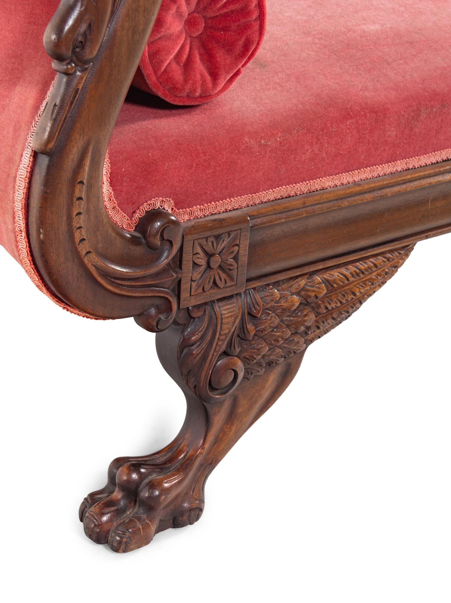 A Classical Style Carved Mahogany Sofa