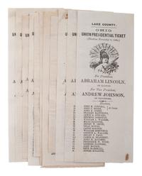 [POLITICS] -- [CIVIL WAR]. Ohio ballots from the 1864 election, including Lincoln and Johnson.