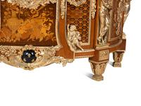 A Louis XVI Style Gilt Bronze Mounted Marquetry Marble-Top Commode After the Model by Jean-Henri Riesener — FIRST HALF 20TH CENTURY