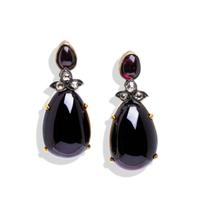 VICTORIAN, GARNET AND DIAMOND EARRINGS