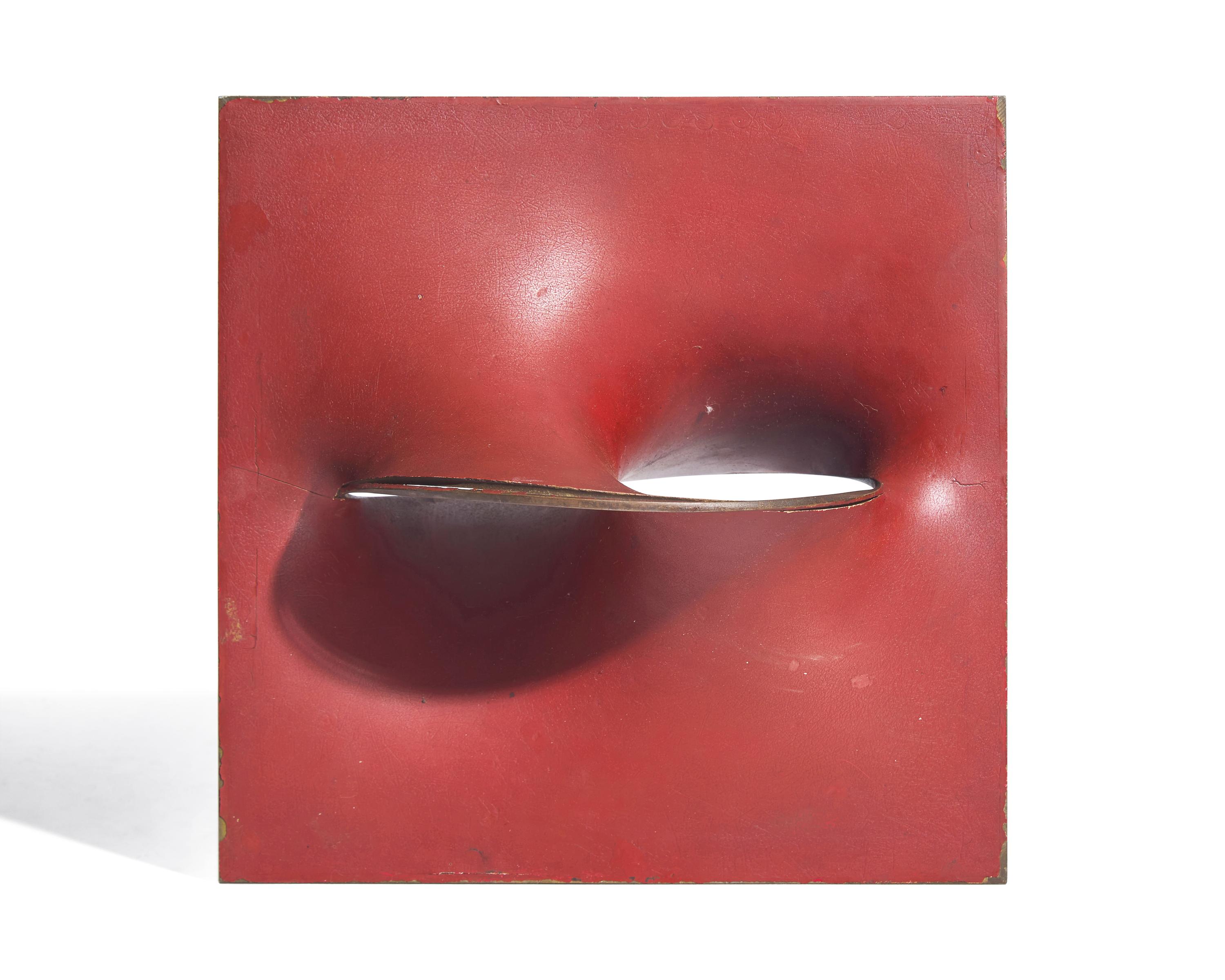 Square–Circle Study (red maquette)