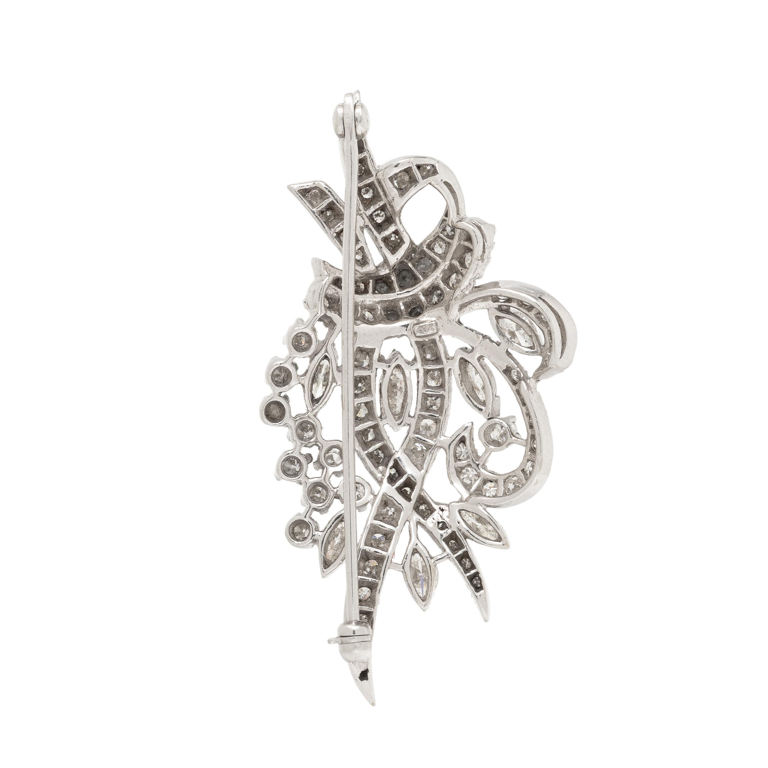 Diamond and White Gold Brooch