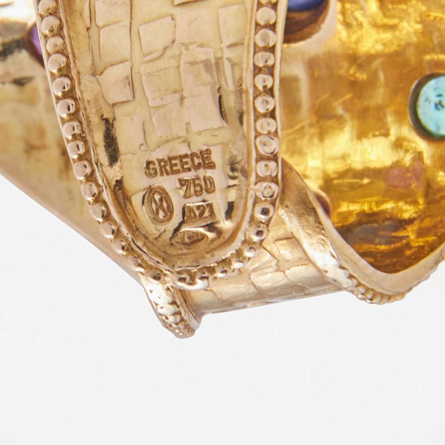 An Ilias Lalounis 18K Yellow Gold and Gemstone Ring