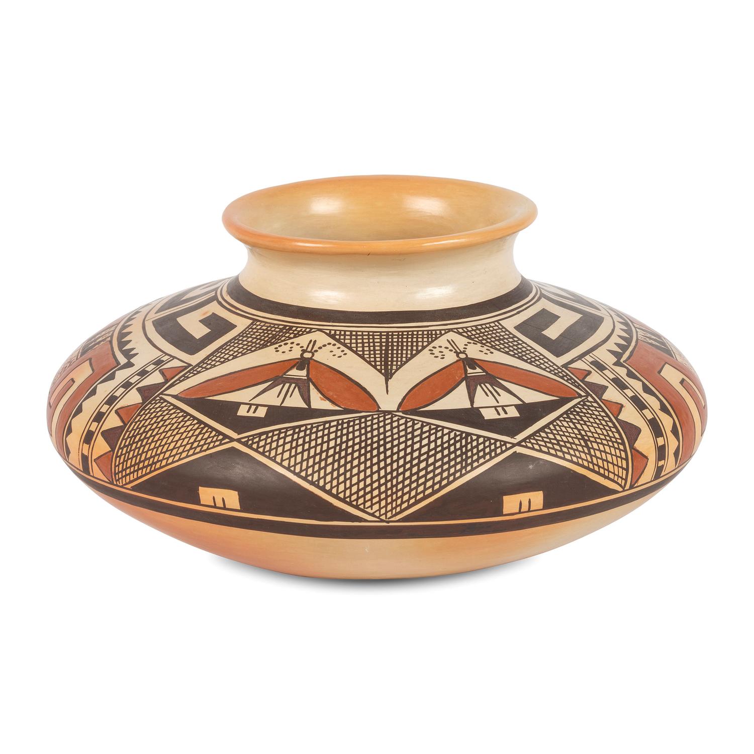 Polychrome Pottery Jar and Canteen