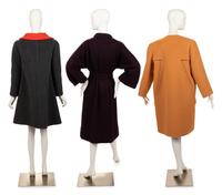 Three Designer Coats: Two Pauline Trigère, One Bill Blass, 1980-90s