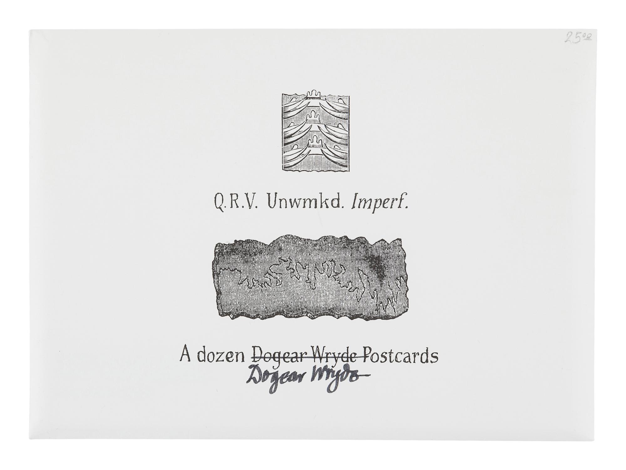 GOREY, Edward (1925-2000). Dogear Wryde Postcards. Q. R. V. Hikuptah . -- Q . R. V. Unwmkd. Imperf. N.p.: n.p., 1996.