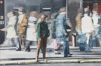 A Girl and Pedestrians