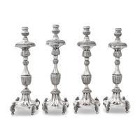A Set of Four Mexican Silver Candlesticks