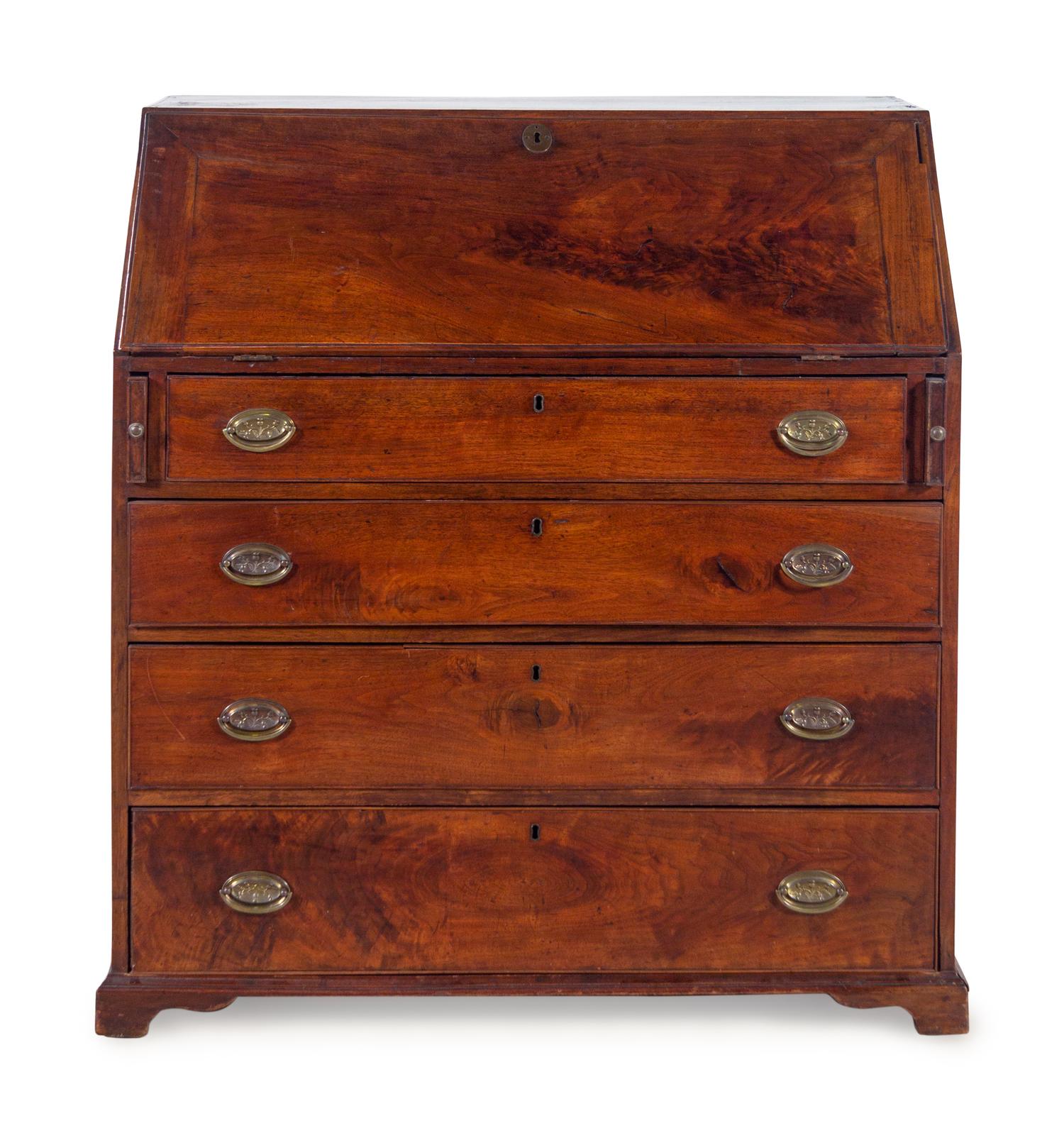 A Chippendale Walnut Slant-Front Bureau