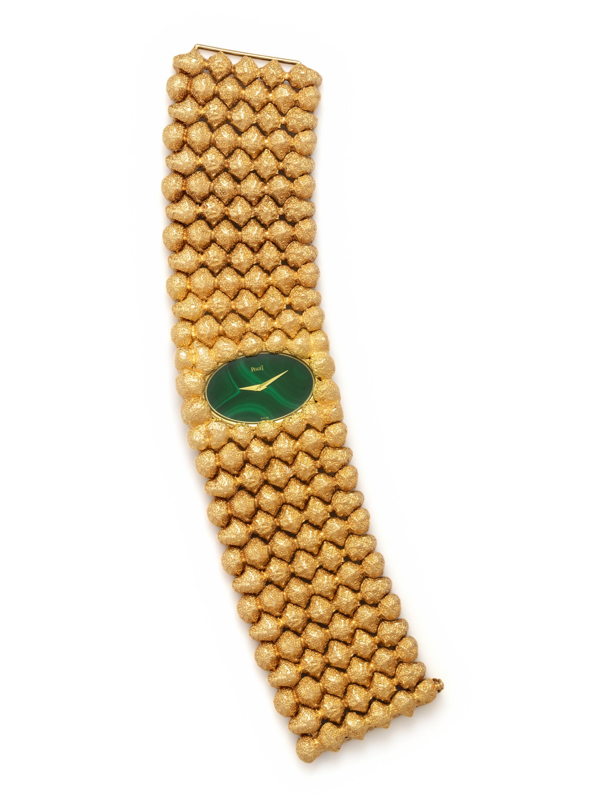 PIAGET, 18K YELLOW GOLD AND MALACHITE 'NUGGET' WATCH