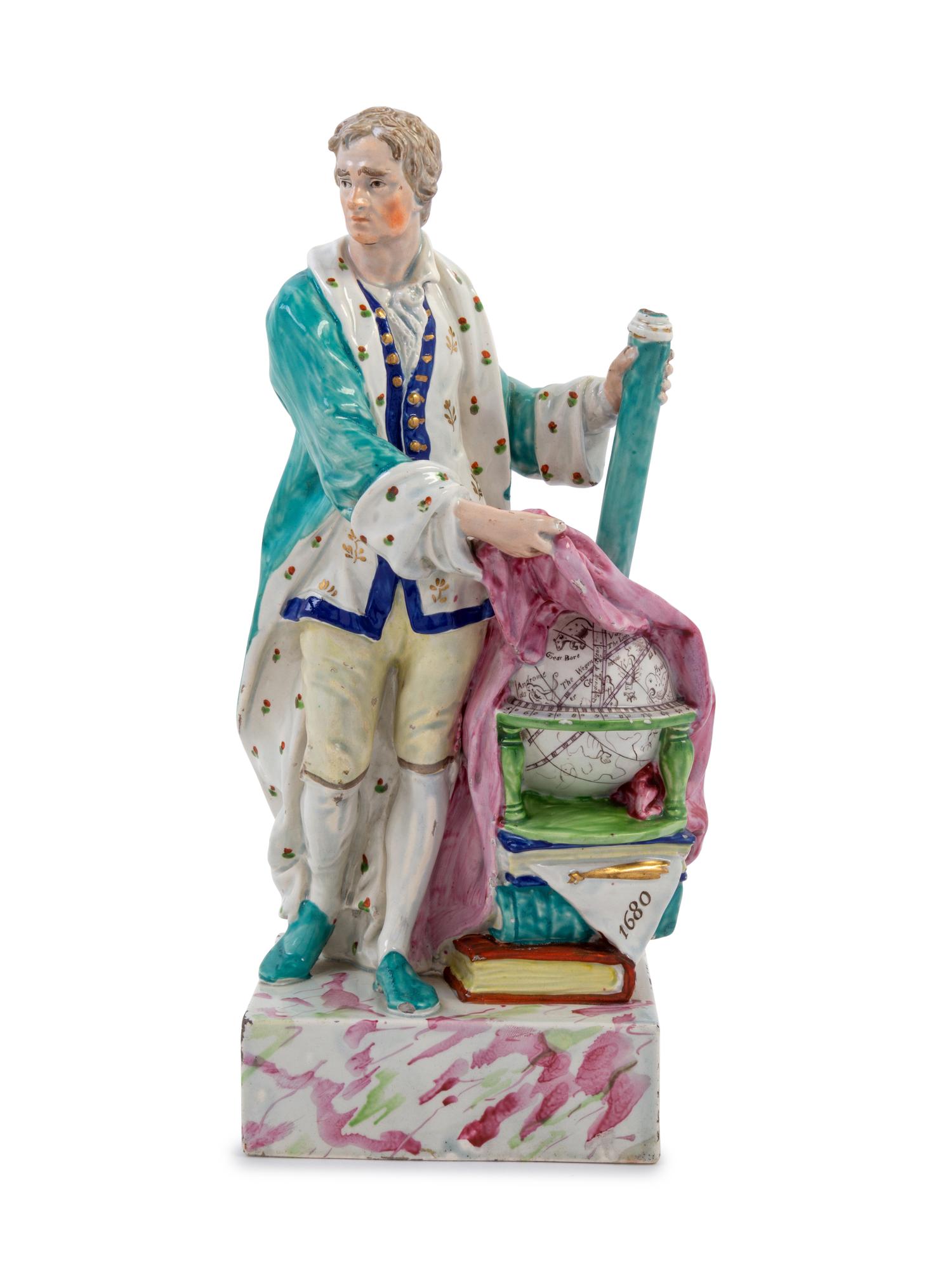 A Ralph Wood Staffordshire Pottery Figure of Isaac Newton
