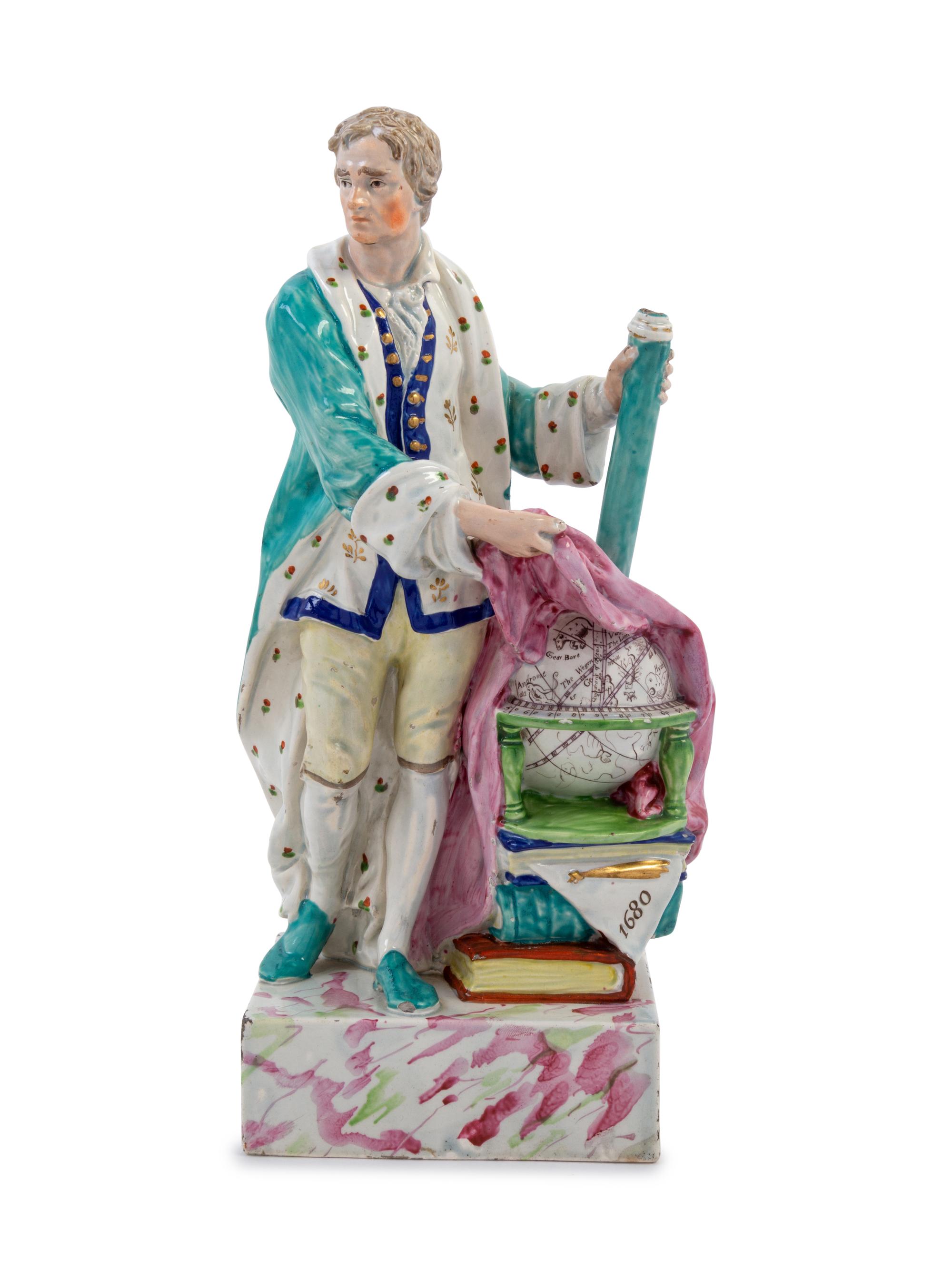 A Ralph Wood Staffordshire Pottery Figure of Isaac Newton