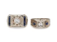 COLLECTION OF WHITE GOLD AND DIAMOND RINGS