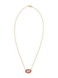 DIAMOND AND ENAMEL LIPS NECKLACE