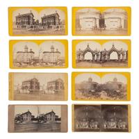 [Lincoln, Abraham] Group of Eight Stereoviews of Lincoln's Funeral in Chicago and Springfield