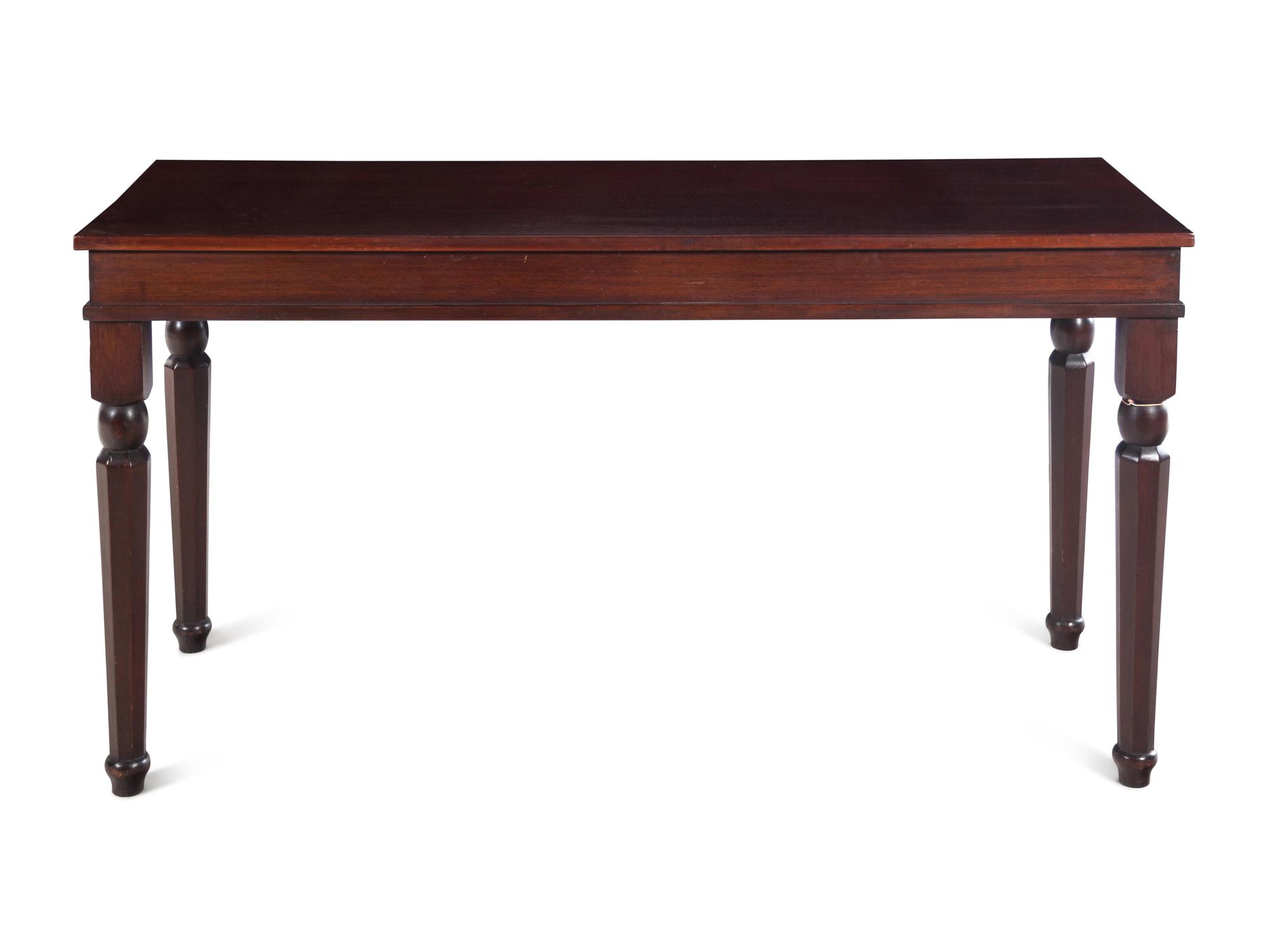 An English Mahogany Work Table with Drawer Ends