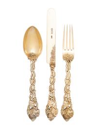 An English Silver-Gilt Dessert Service