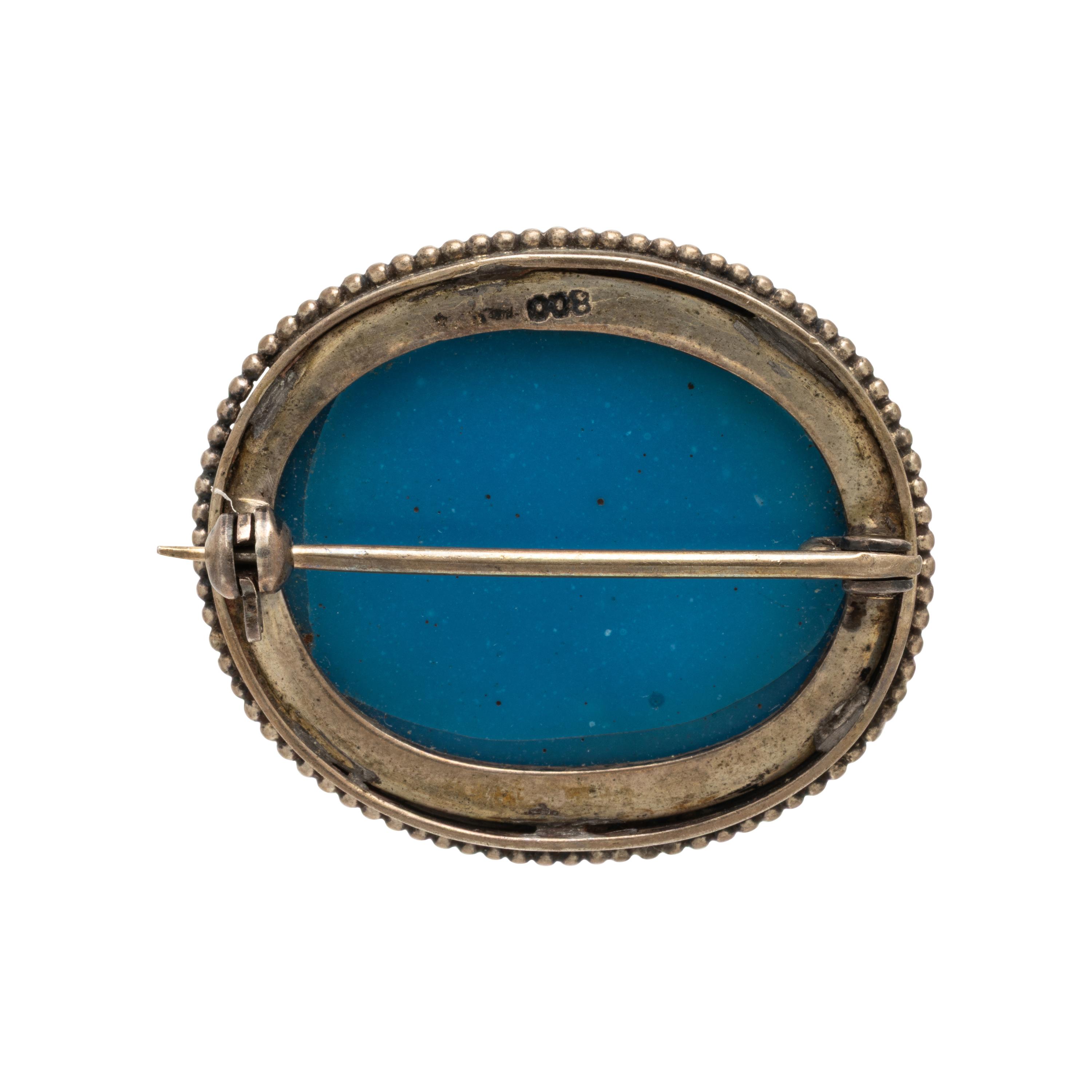 Antique, Silver Micromosaic Brooch