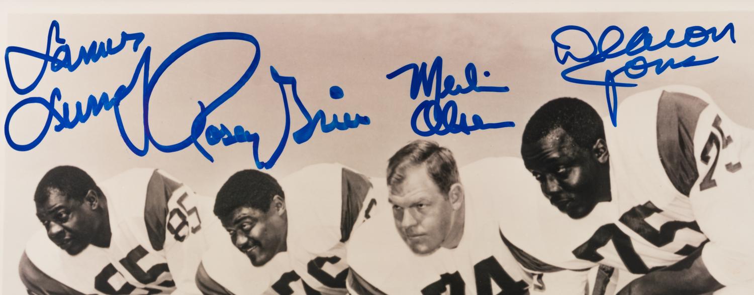 A Group of Two Los Angeles Rams Fearsome Foursome Signed Autograph Photos (Beckett Authentication Services BAS Certified),