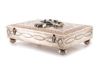 Mosaic Inlay Katsina, on Heavily Stamped Navajo Box