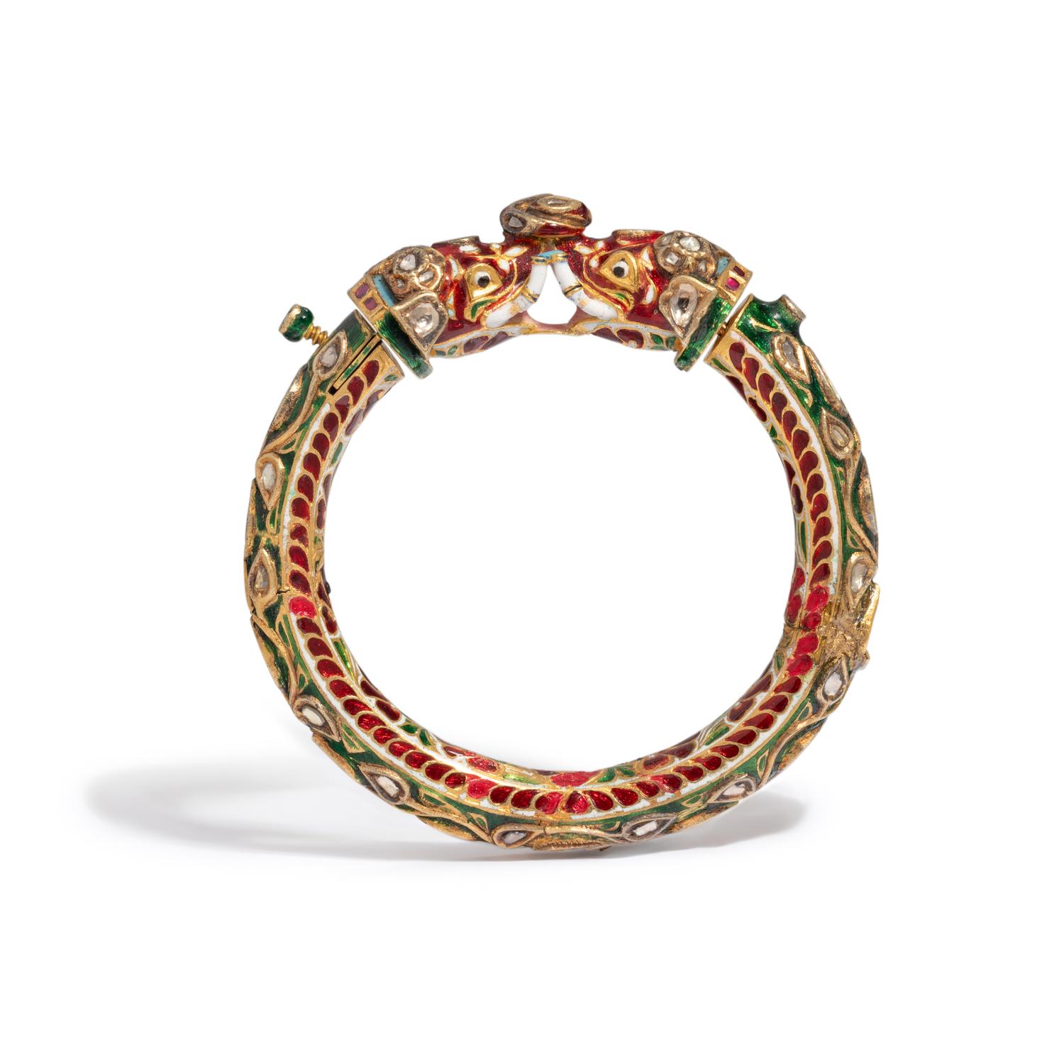 INDIAN, MUGHAL STYLE ELEPHANT BRACELET