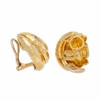Henry Dunay, Hammered Yellow Gold Earrings