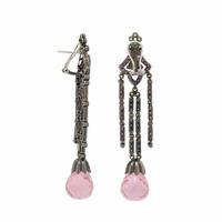 Multigem and Blackened Gold Earrings