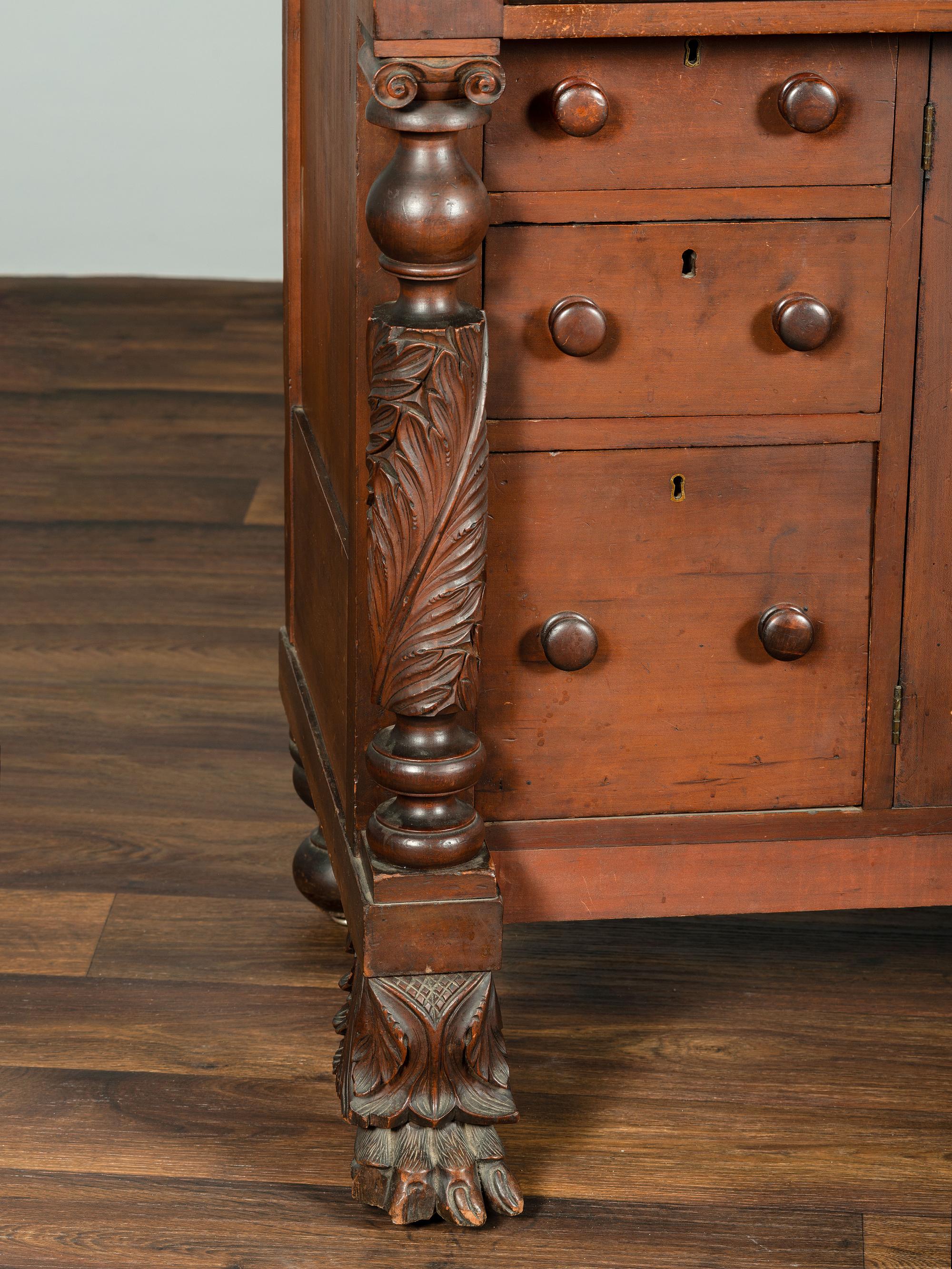 AWAITING DONATION - A Classical Carved and Stained Cherrywood Sideboard