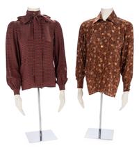 Collection of Six Vintage Designer Blouses, 1970-90s