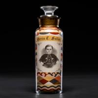 A Rare and Important Andrew Clemens (American, 1857-1894) Portrait Sand Bottle