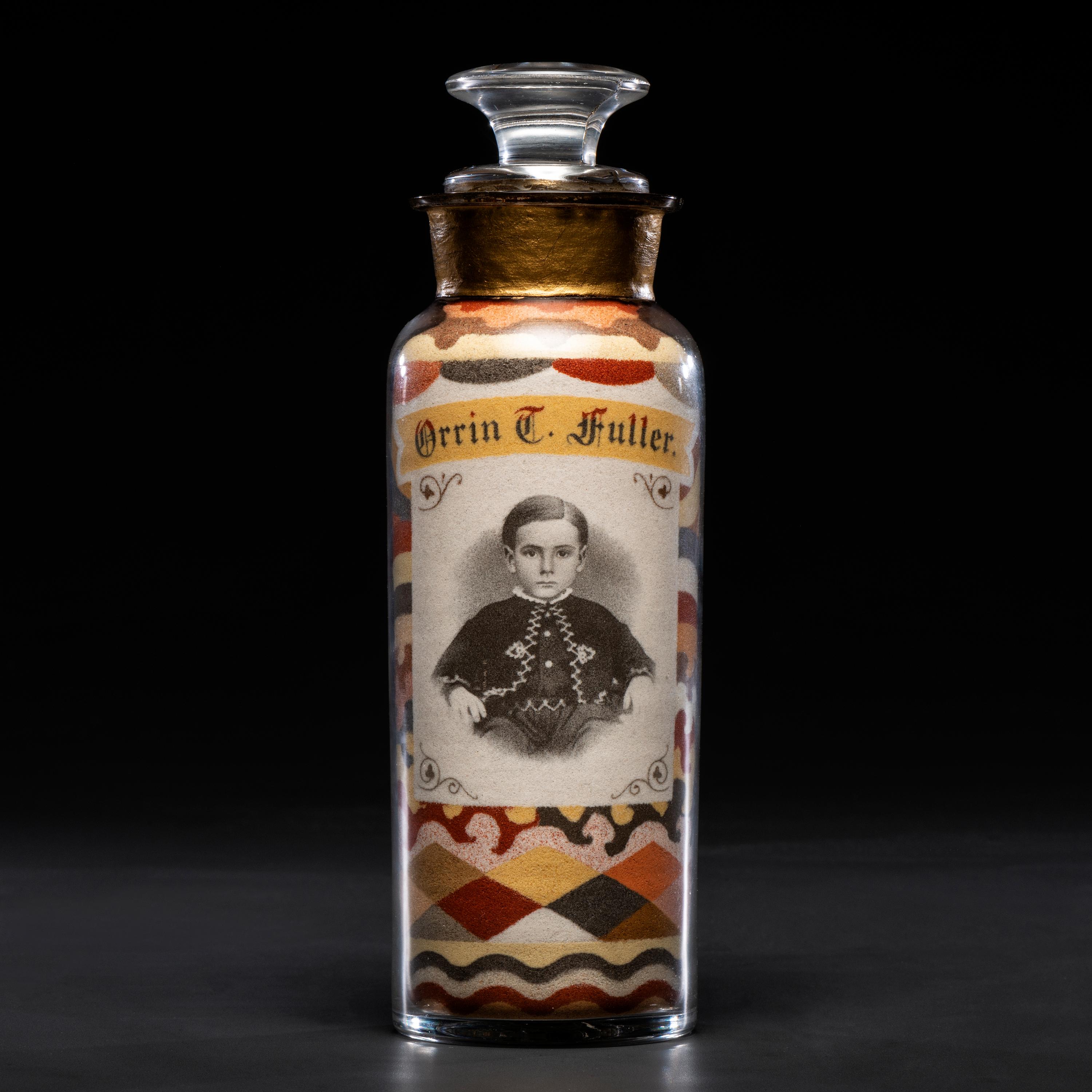 A Rare and Important Andrew Clemens (American, 1857-1894) Portrait Sand Bottle