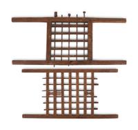 Two Painted Wood and Metal Candle Molds and Two Wood Candle Drying Racks