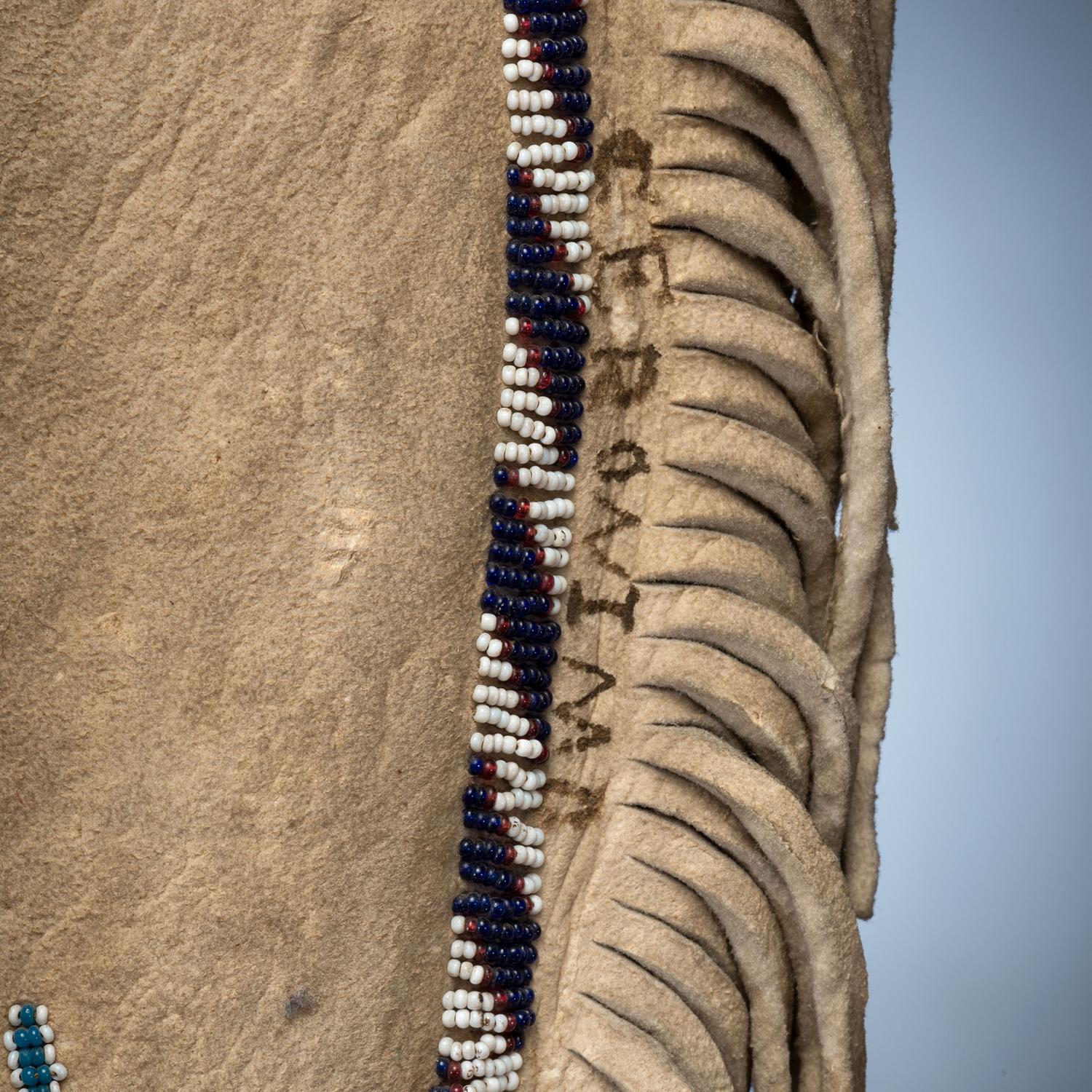Apache Beaded Hide Moccasins, Signed by Geronimo